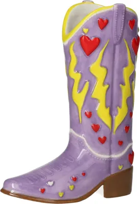 Produktbild von Gift Company Mignon Vase Cowboystiefel lila 15cm
