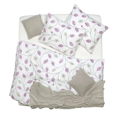 Obrázek produktu pro SCANquilt povlečení KREP poupata béžovorůžová 100% bavlna 140 x 220/70 x 90 cm
