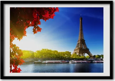 Produktbild von Bild - Bilderrahmen - 100 cm x 70 cm - MDF - Rahmen - Foto - Wandkunst Eiffelturm in Paris
