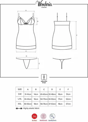 Produktbild von Obsessive Damen Wonderia Dessous Reizwäsche Babydoll Nachtwäsche Chemise, 5704-94, Größe:S/M