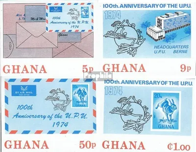 Produktbild von Briefmarken Ghana 1974 Mi 548B-551B (kompl.Ausg.) postfrisch UPU