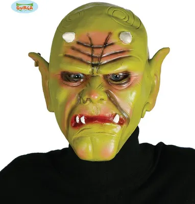 Produktbild von grüner Orco Halloween Maske