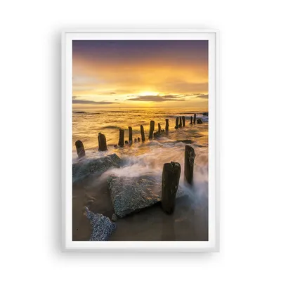 Produktbild von Gerahmtes Poster - Weißer Rahmen - baltisch meer Mole Landschaft - 70x100 cm - Wand Bild - Wanddeko - Wandbilder - Wandposter - Bilderrahmen - Bilder - Kunstdruck - Wandbild - P2WPA70x100-3092