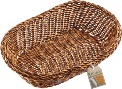 Produktbild von KADAX Geflochtener Korb "Arezzo", Obstkorb, Frühstücks Flechtkorb, Besteckkorb, Braun, Oval