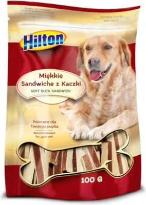 A bag of dog treats with a picture of a Golden Retriever on it.