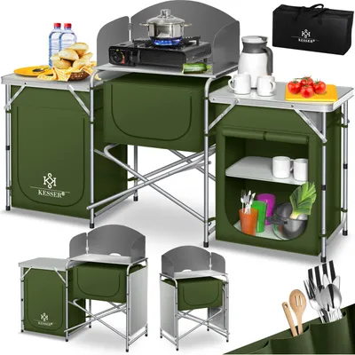 Produktbild von KESSER® Campingschrank, Campingküche mit Aluminiumgestell, inkl.Tragetasche , Kocherschrank für Camping , Campingmöbel , Outdoor