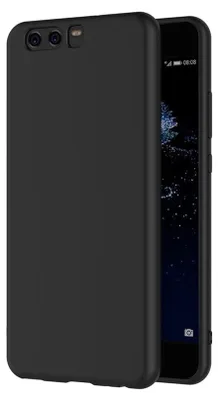 A black phone case is shown from the side, with a phone screen visible inside.