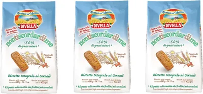 Produktbild von 3x Divella Non ti scordar di me Biscotti Integrali ai cereali Vollkornkekse mit Getreide Kekse 400g Biscuits Cookies italienische Kekse
