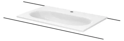 Obrázok produktu pre Umývadlová doska BetteComodo, rozmery 80 x 49,5 cm, s otvorom pre batériu a povrchovou úpravou BetteGlasur® Plus