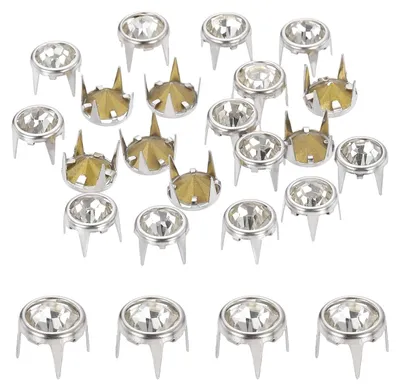 Strasssteine mit Spitze, 9 mm, 50 Stück, silberweiß, für DIY