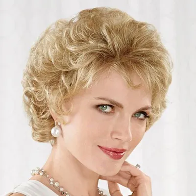 Produktbild von Kurze, synthetische Perücke für Damen mit Locken, geeignet für Cosplay