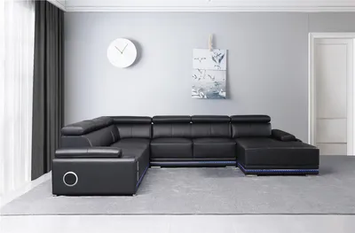 Immagine prodotto di Divano moderno angolare zona giorno set divano angolare linea led illuminato set