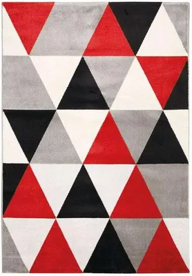 Image de Tapis à motifs triangles rouge 150x220