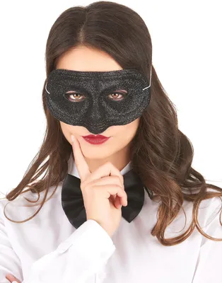 Image de Masque de dame à paillettes Masque pour les yeux noir - taille unique