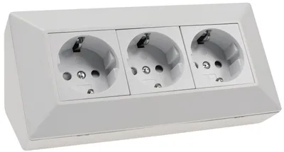 Produktbild von 3-fach Steckdosenblock, weiß matt 250V/ 16A, Aufbaumontage