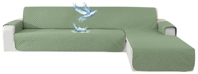 Produktbild von Inovra - Schutzhülle für Ecksofa, wasserdicht, 3-Sitzer, Schutzhülle für Ecksofa im L-Form, links/rechts, umkehrbar, rutschfeste Sofabezug, Sofabezug für Chaiselongue, Hülle für Ecksofa, Hellgrün