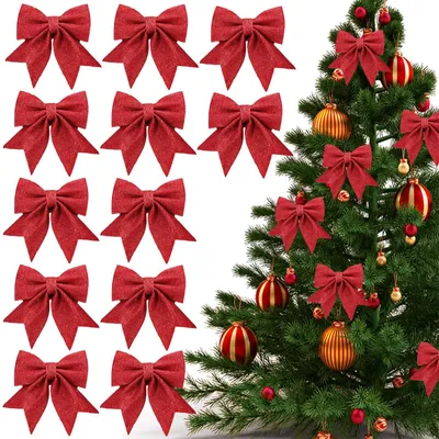 Weihnachtsschleifen, 12 Stück, 4,2 x 21,6 x 26,8 cm