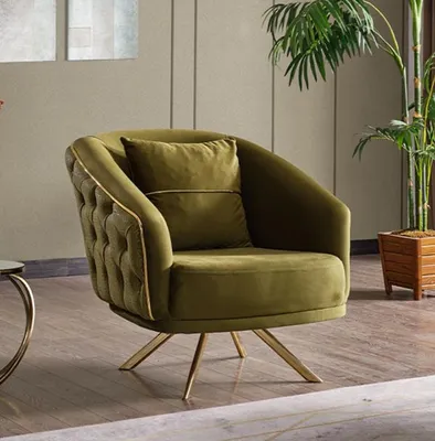 Obrázek produktu pro Křeslo Design Gauč Pohovka Relax Vysoce kvalitní textilní čalounění Sedák zelená
