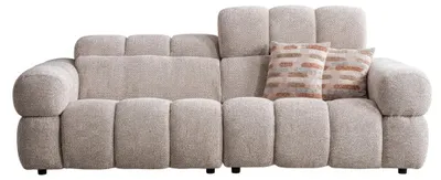 Zdjęcie produktu dla Sofa 3-osobowa, nowoczesna, beżowa, wygodna, kanapa, sofa z oparciem, design