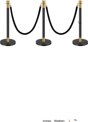 Immagine prodotto di Barriere di delimitazione con base riempibile, 5 ft di corda in velluto, 6 pezzi 4 corde nere