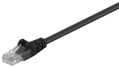 Immagine prodotto di 40 cavi patch Goobay 68646 CAT 5e, U/UTP, neri, 15 m - Conduttore in alluminio rivestito in rame (CCA)