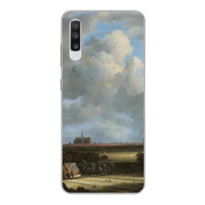 Produktbild von MuchoWow® Handyhülle Schutzhülle Hülle für Samsung Galaxy A70 Ansicht von Haarlem mit Tribüne - Gemälde von Jacob van Ruisdael Silikon Softcase Handy Hülle - Schutzhaube