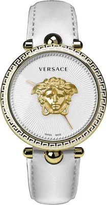 Produktbild von Versace VECO02022 Palazzo Empire gold weiss Leder Armband Uhr Damen NEU