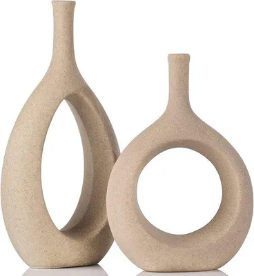 Produktbild von Famanu Vasen-Set 2-teilig - Moderne Keramik für Wohn- und Tischdekoration