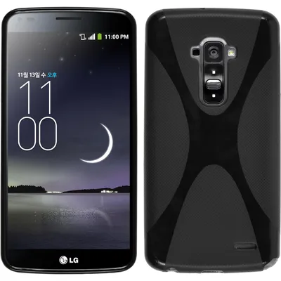 Produktbild von PhoneNatic Case kompatibel mit LG G Flex - schwarz Silikon Hülle X-Style + 2 Schutzfolien