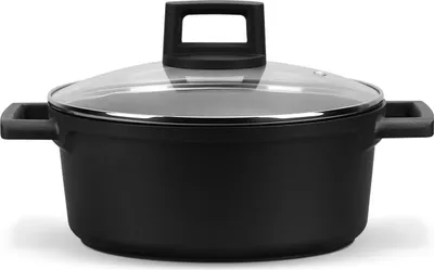 Produktbild von 24 cm Induktionskochtopf mit Glasdeckel und Antihaftbeschichtung - 4,6 L