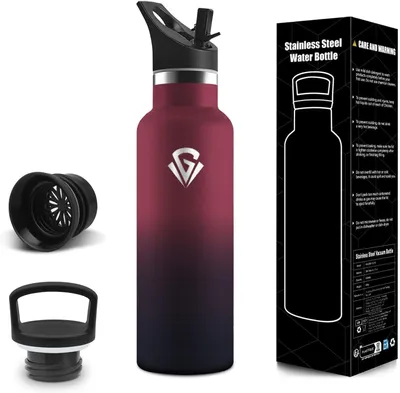 Imagen del producto de Botella térmica de acero inoxidable, con aislamiento al vacío, de 500 ml, libre de BPA, ideal para deportes y viajes