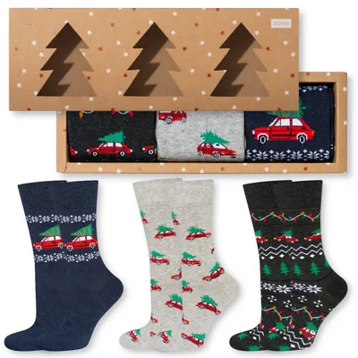 Produktbild von 3 Paar Männer Weihnachtssocken Gr. 40-45 von SOXO - Weihnachtsgeschenke für Männer