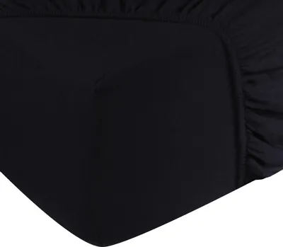 Produktbild von DoubleDry Flanell Spannbettlaken 180x200 cm - 100% Baumwolle - Spannbetttuch - 28 cm Steg - Schwarzblau