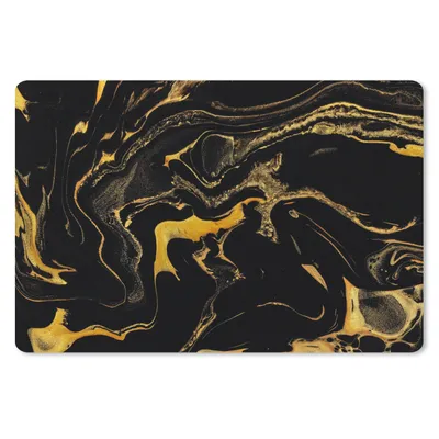 Produktbild von MuchoWow® Schreibtischunterlage Muster - Gold - Schwarz 60x40 cm - XXL Mauspad - Großes Mauspad