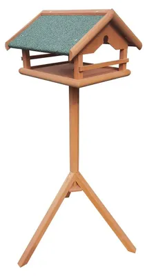 Immagine prodotto di Mangiatoia per uccelli - Mangiatoia per uccelli in legno con supporto - 119 cm - Naturale