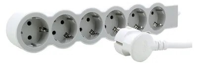 Obrázok produktu pre Rozdeľovač biely/svetlosivý LEGRAND 6 zásuviek, 3 m 133040