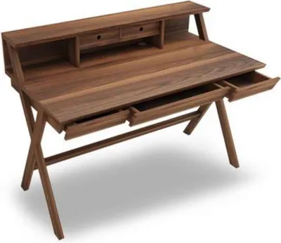 Produktbild von Echtholz Schreibtisch Holzmöbel Moderner Computertisch mit Schubladen