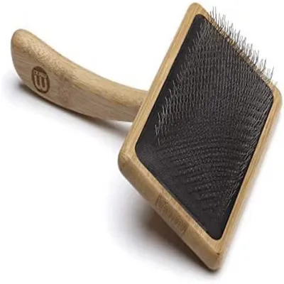 Image de Brosse à démêler Mikki en bambou pour chiens et chats, taille L, marron