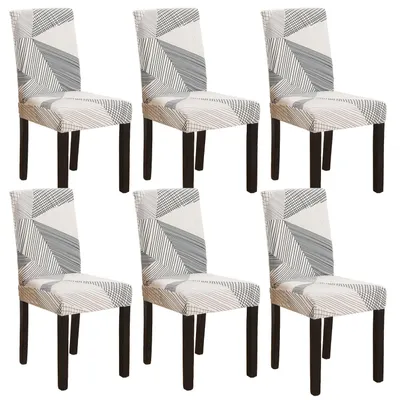 Produktbild von Set mit 6 elastischen Stuhlhussen für Esszimmerstühle