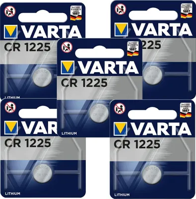 Produktbild von 5 x Varta CR 1225 DL1225 3V Lithium Batterien Knopfzellen 2,5 x 12,5 Blister 6225