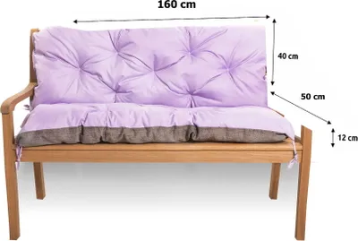Produktbild von Gartenbankkissen 160×50×40 cm Purple Bankkissen Bankauflage für 2–3 Personen Gartenbank, Terrasse & Outdoor-Lounge