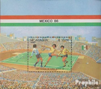 Produktbild von Briefmarken Nicaragua 1985 Mi Block162 (kompl.Ausg.) postfrisch Fußball-WM 86, Mexiko