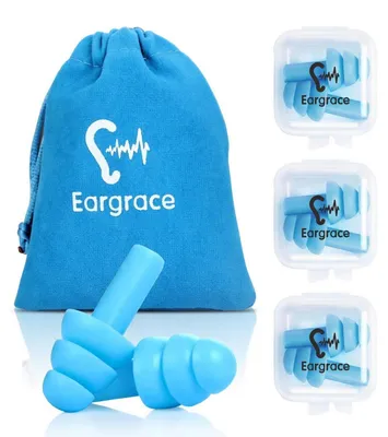 Immagine prodotto di Tappi per le orecchie in silicone riutilizzabili, confezione da 3 paia, SNR 31, impermeabili, ipoallergenici, ideali per il sonno, per viaggi in aereo, con custodia da viaggio
