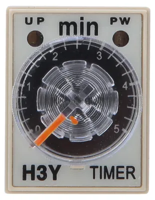 Produktbild von Zeitrelais H3Y-2, 8 Pins, hohe Genauigkeit, einstellbar, Haushaltsgeräte, Stromversorgung, 0–5 Minuten, 110 V AC