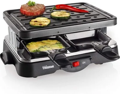Immagine prodotto di Piastra di cottura gourmet - 4 persone - 500 Watt - Rettangolare - 4 padelle incluse - Piastra grill