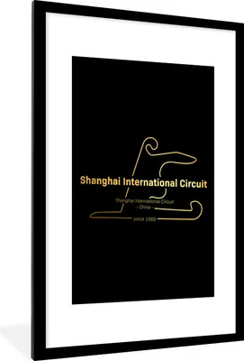 Produktbild von MuchoWow® Gerahmtes Poster China - F1 - Rennstrecke 60x90 cm - Poster mit Schwarzem Bilderrahmen Wandposter Rahmen Foto Bilder - Dekoration - Wandposter Wohnzimmer - Hochwertig