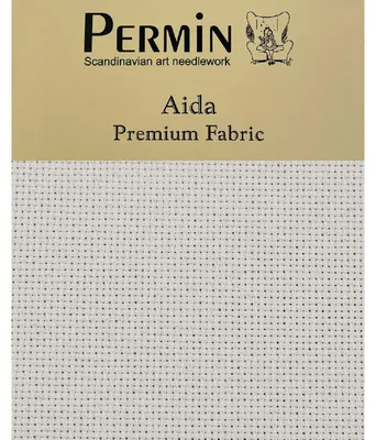 Image de Permin Precut 16 ct. Aida 355 couleur 66 Artichoke, tissu pour point de croix 43x50 cm