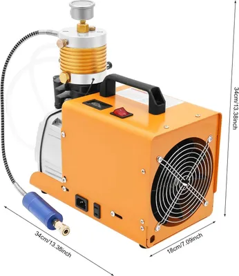 Zdjęcie produktu dla Kompresor wysokociśnieniowy PCP – kompresor powietrza – 300 bar – 1,8 kW – do karabinu pneumatycznego, butli nurkowej, paintballa – ręczny – 34×18×34 cm – 15,5 kg