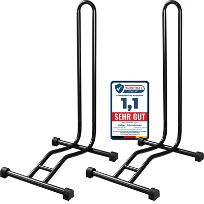 Produktbild von 2 x WELLGRO Fahrradständer - Stahl sicherer Stand MTB schwarz