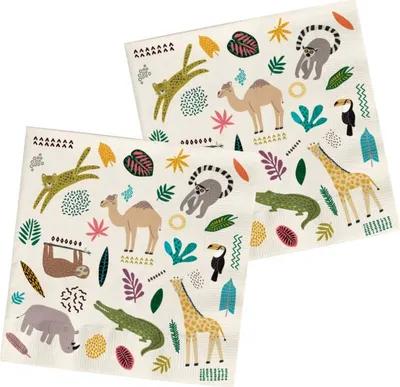 Produktbild von 20 Zoo Birthdayparty Servietten 33cm